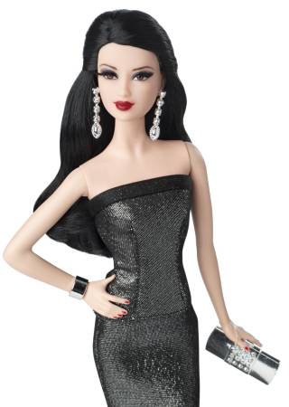 Red Carpet Barbie Grey Black Gown