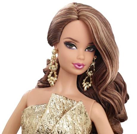 City Shine Barbie Doll Gold Dress