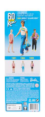 Ken™ 60th Anniversary Doll 2 in Throwback Workout Look with T-Shirt, Athleisure Pants, Sneakers & Hand Weight