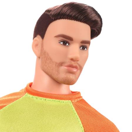 Ken  Barbie Looks, Brown Hair, Color Block Tee & Blue Shorts