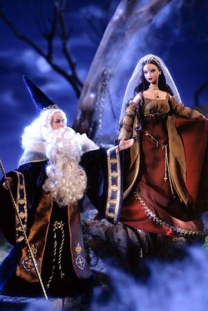 Ken and Barbie as Merlin and Morgan