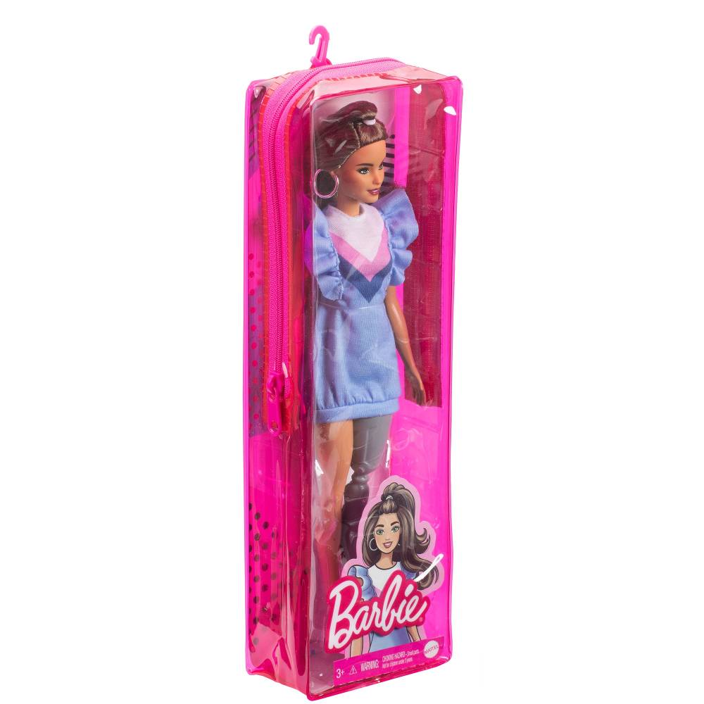 ​Barbie Fashionistas  121 with Long Brunette Hair and Prosthetic Leg Wearing
