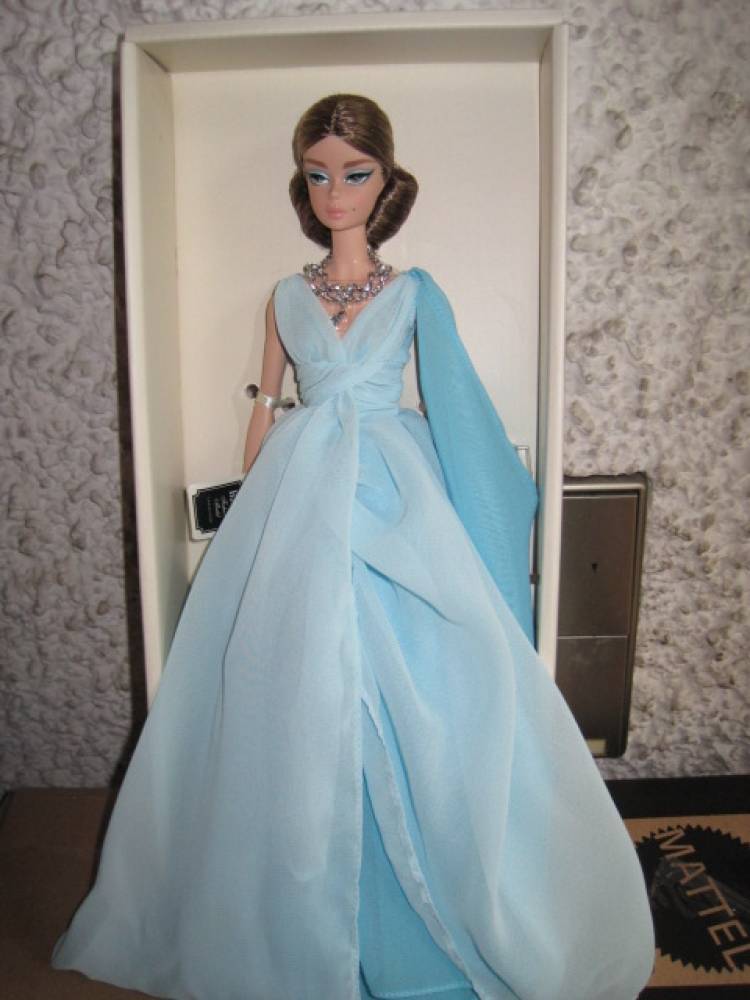 blue chiffon ball gown barbie
